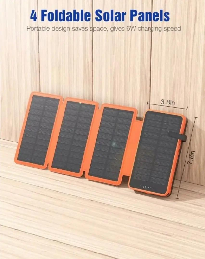 Повербанк сонячний iBattery YD-820S з додатковими панелями та ліхтариком 26800 mAh Orange - фото 4 Повербанк сонячний iBattery YD-820S з додатковими панелями та ліхтариком 26800 mAh Orange - фото 4