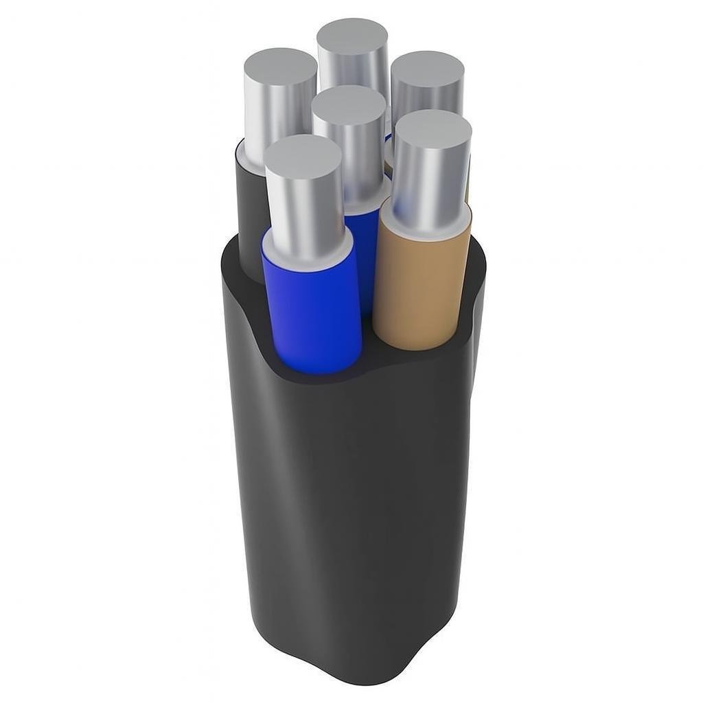 Кабель алюминиевый круглый АВВГ 5х25 мм2 НГД Черный (28680949) Кабель алюминиевый круглый АВВГ 5х25 мм2 НГД Черный (28680949)