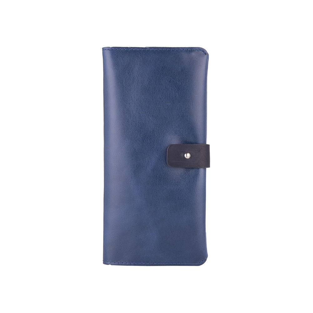 Кошелек из натуральной кожи на кобурном винте Голубой (WP-06-C19-4026-000)