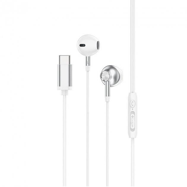 Наушники проводные Hoco L13 Type-C Grandee digital wired Hi-Res Белый (fa90c240)