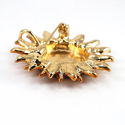 Брошь Подсолнух Золотисто-серебристый (C01145) - фото 3 Брошь Подсолнух Золотисто-серебристый (C01145) - фото 3