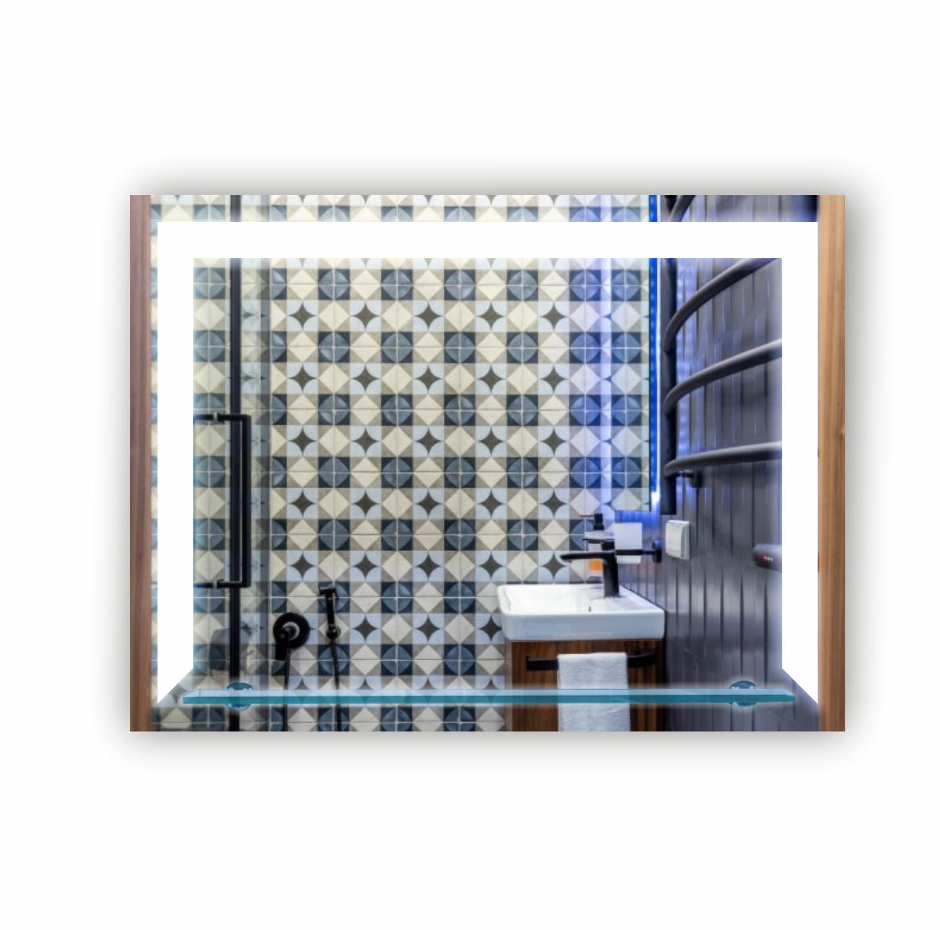 Дзеркало з LED підсвічуванням з поличкою 600х800 мм (R-035)