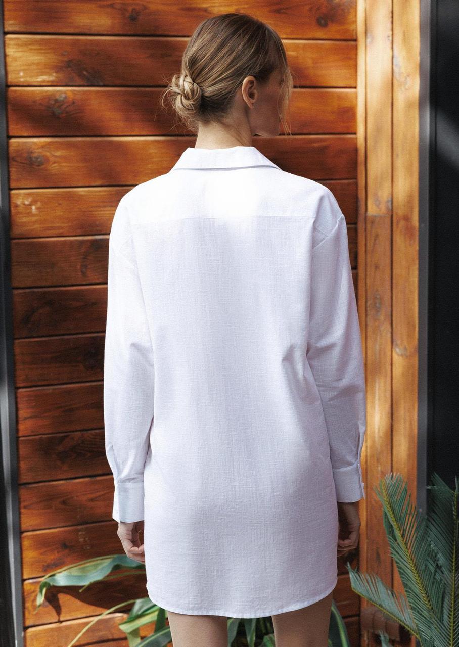 Рубашка женская Leinle удлиненная хлопковая с классическим воротником S Белый (1165/69017) - фото 2 Рубашка женская Leinle удлиненная хлопковая с классическим воротником S Белый (1165/69017) - фото 2