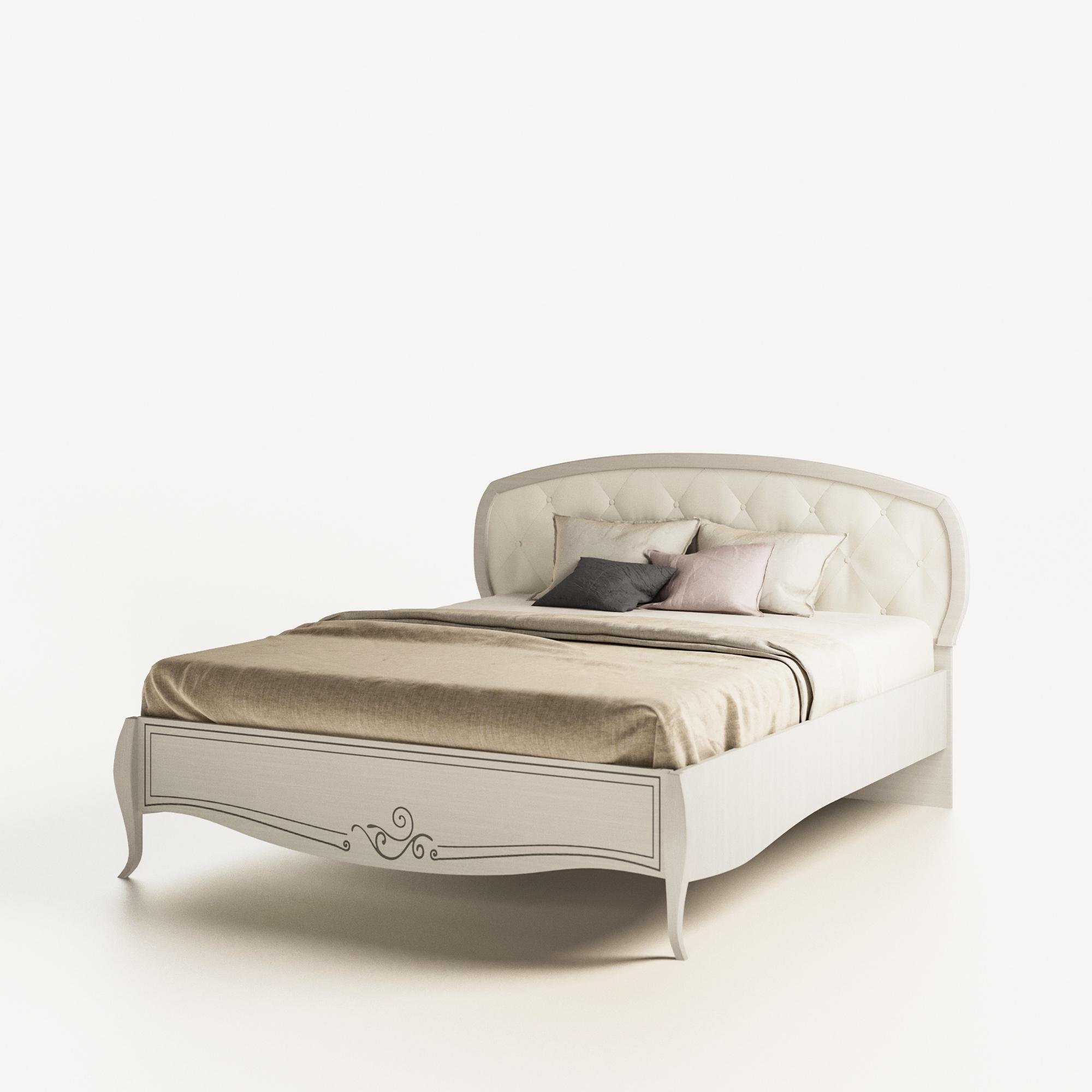 Двоспальне ліжко Світ Меблів Тереза ​​160х200 з ламелевим каркасом з ДСП колір Ясень білий