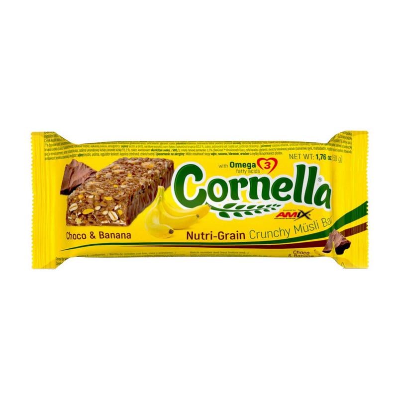 Протеиновый мюсли-батончик с льном AMIX Cornella Bar 50 г Шоколад/Банан
