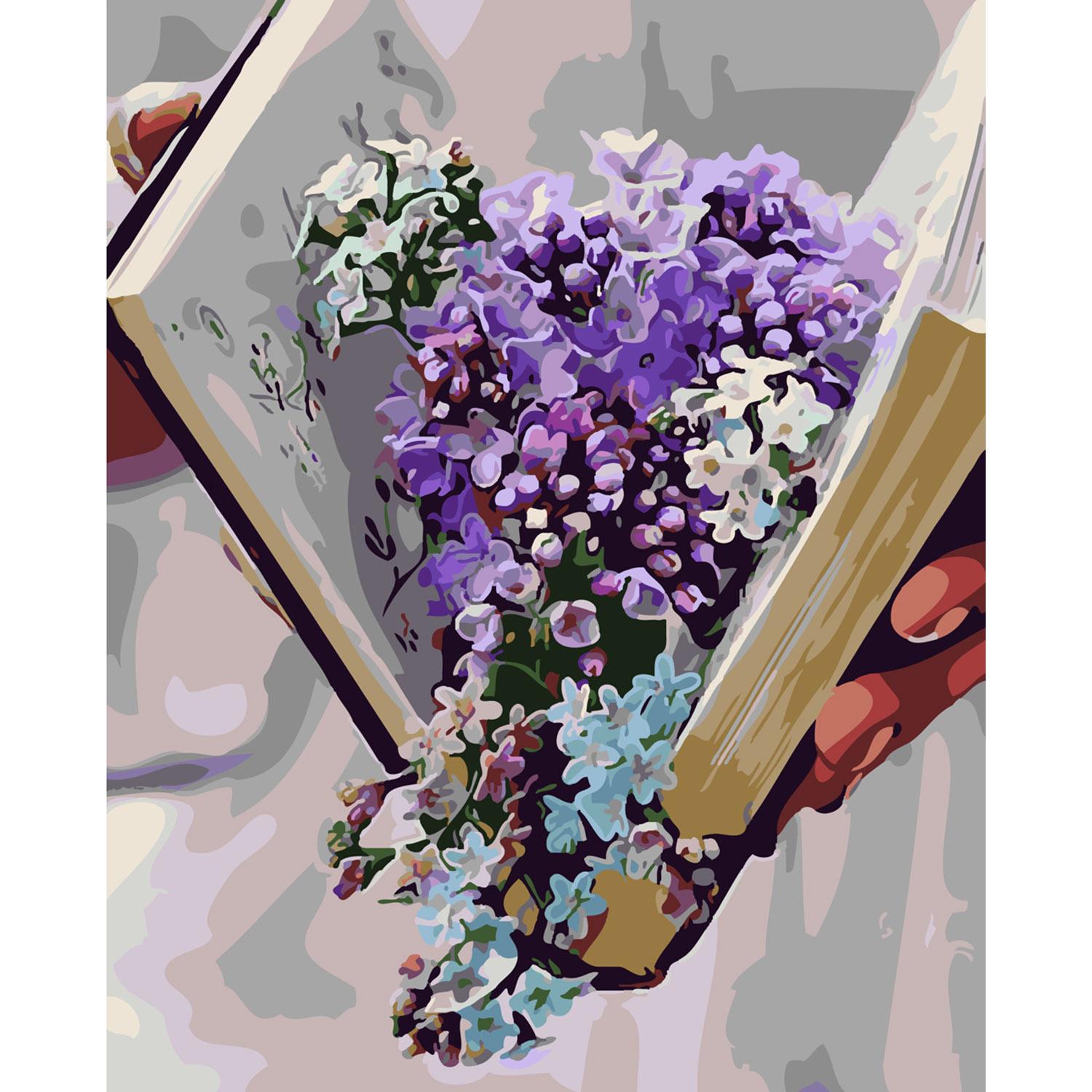 Картина за номерами Strateg Квітуча книга 40х50 см (SY6047)