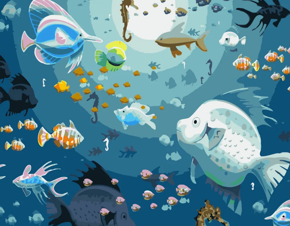 Картина по номерам Strateg Морские животные 40x50 см (GS383)