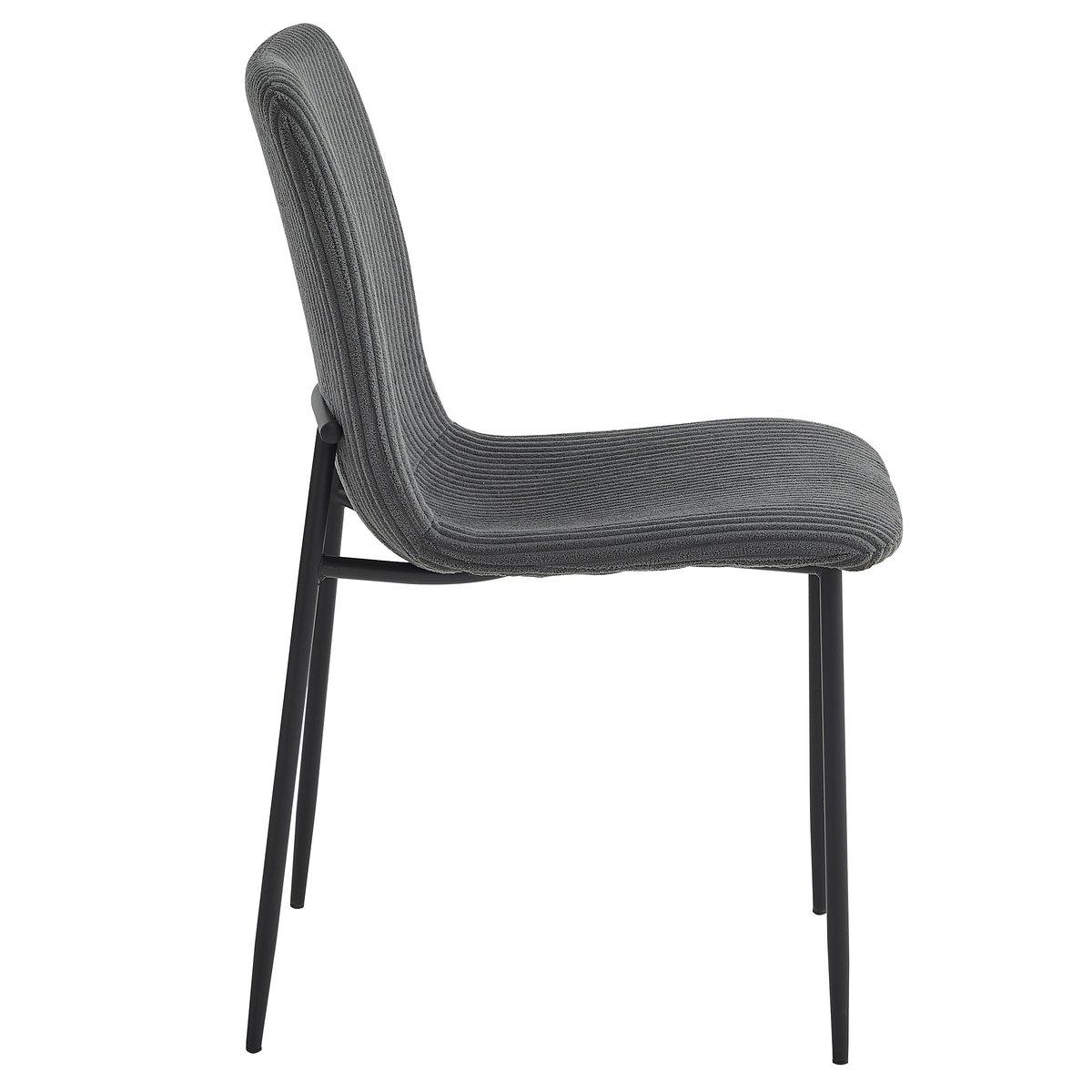 Стул Intarsio Tina ткань вельвет Черный/Серый (28710932) - фото 2 Стул Intarsio Tina ткань вельвет Черный/Серый (28710932) - фото 2