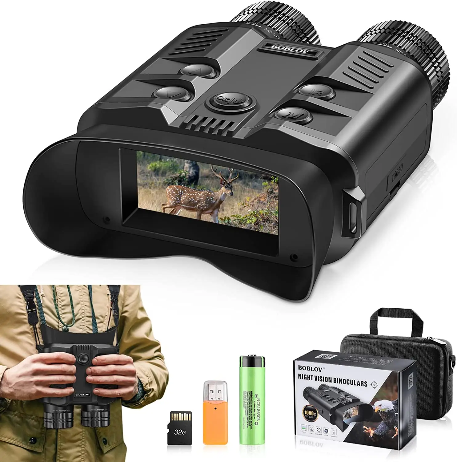 Бинокль ночного видения Night Vision NV500 5X 1080P Full Dark IR до 500 м - фото 7