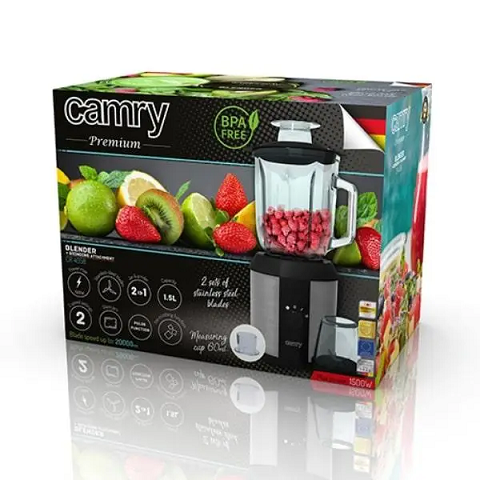Блендер-кофемолка Camry CR 4058 со стеклянной чашей и крестообразным ножом для кофейных зерен 1500 Вт 1,3 л (29704535) - фото 9