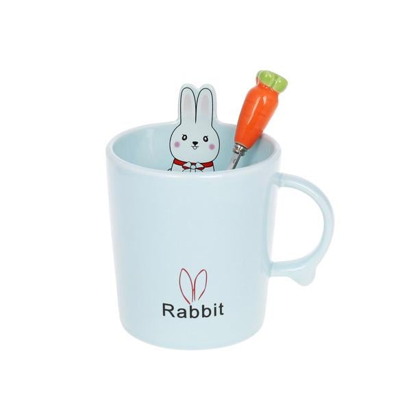 Кружка фарфоровая BonaDi Rabbit 380 мл Голубой (927-222)