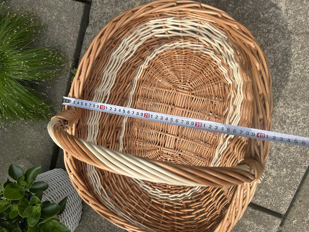 Корзина широкая плетеная из лозы Сімейний Затишок Белый/Коричневый - фото 8
