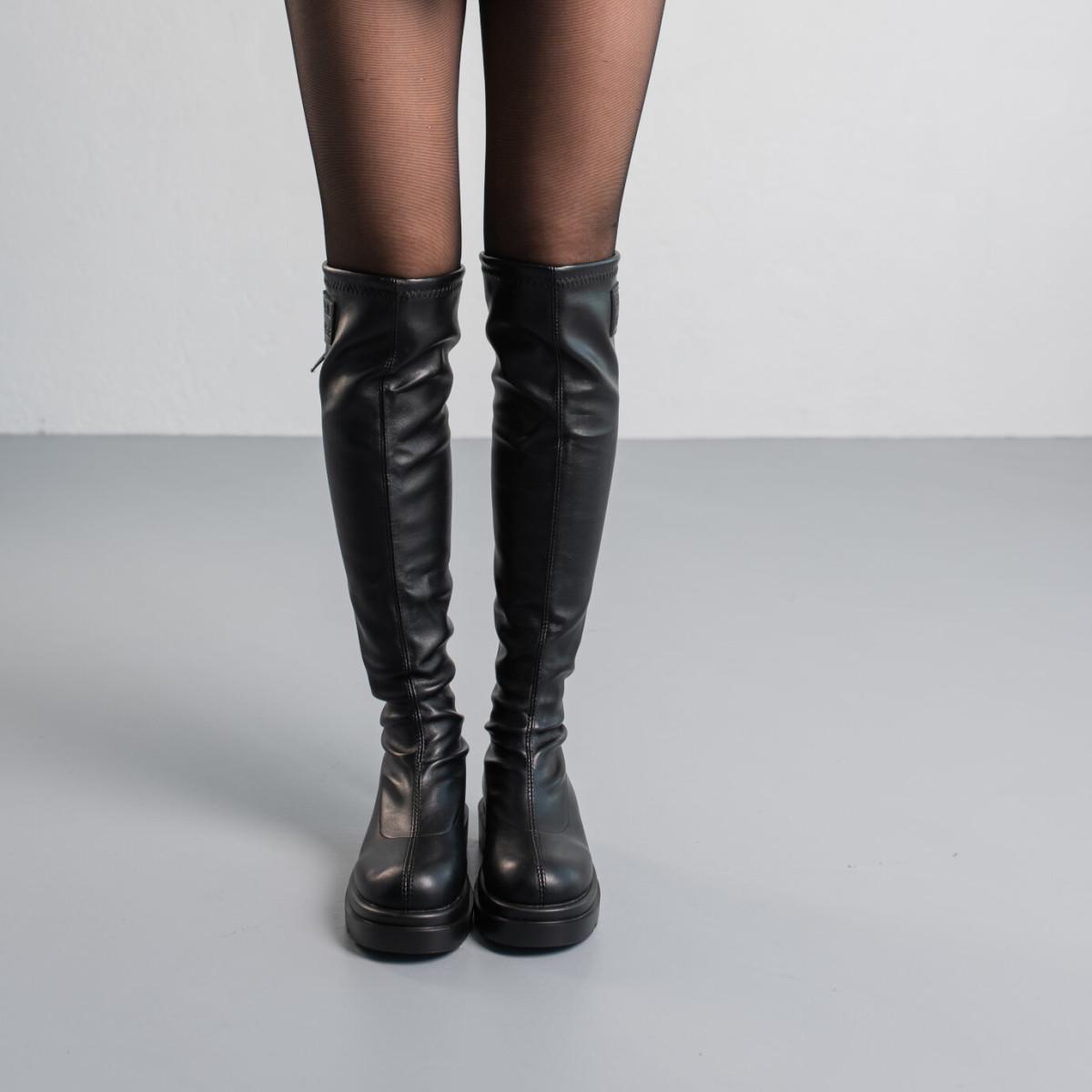 Ботфорти жіночі Fashion р. 36 23,5 см Чорний (3848) - фото 2 Ботфорти жіночі Fashion р. 36 23,5 см Чорний (3848) - фото 2