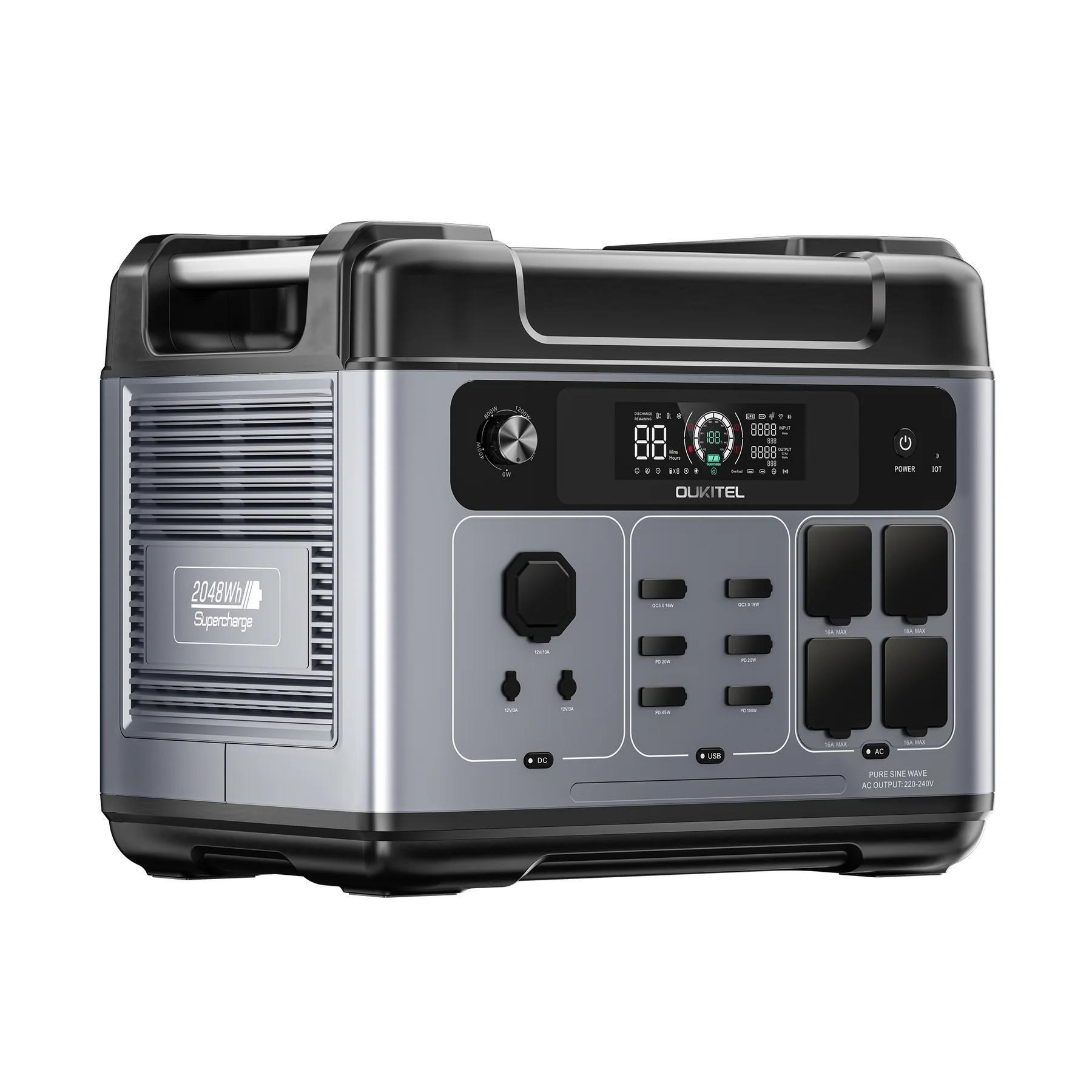 Зарядная станция портативная Oukitel P2001 Plus 2400 Вт/2048 Вт/ч LiFePO4 Зарядная станция портативная Oukitel P2001 Plus 2400 Вт/2048 Вт/ч LiFePO4