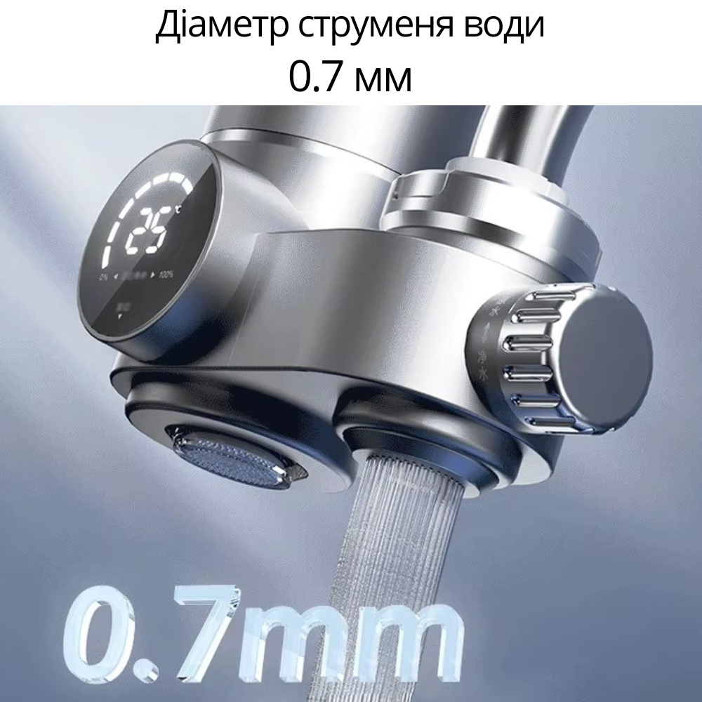 Фільтр-насадка на кран для очищення проточної води на кухню та ванну кімнату універсальна зі смарт дисплеєм - фото 5 Фільтр-насадка на кран для очищення проточної води на кухню та ванну кімнату універсальна зі смарт дисплеєм - фото 5