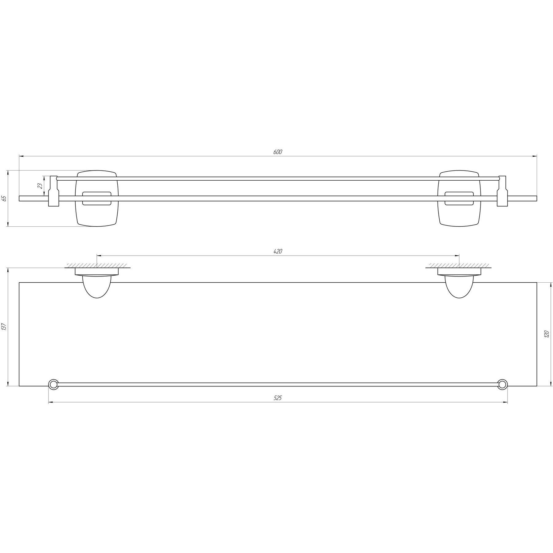 Полка стеклянная Perfect Sanitary Appliances RM 1702 (000021386) - фото 2