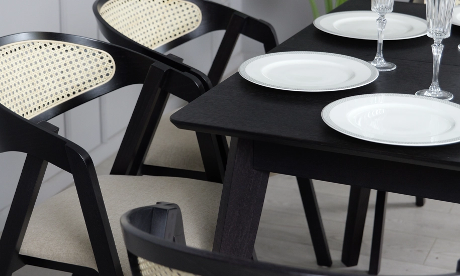 Стол раскладной Милан из массива дерева 1100/1400x700x750 мм Черный (2147484286) - фото 11