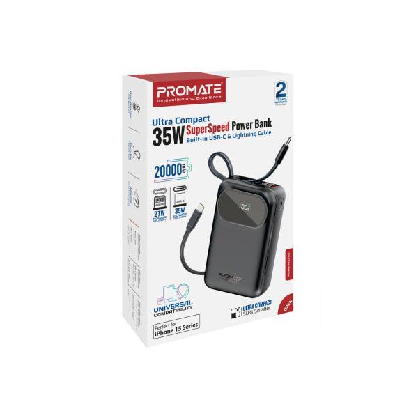 Повербанк Promate PowerPod-20 20000 mAh 35W Black (powerpod-20.Black) - фото 10 Повербанк Promate PowerPod-20 20000 mAh 35W Black (powerpod-20.Black) - фото 10