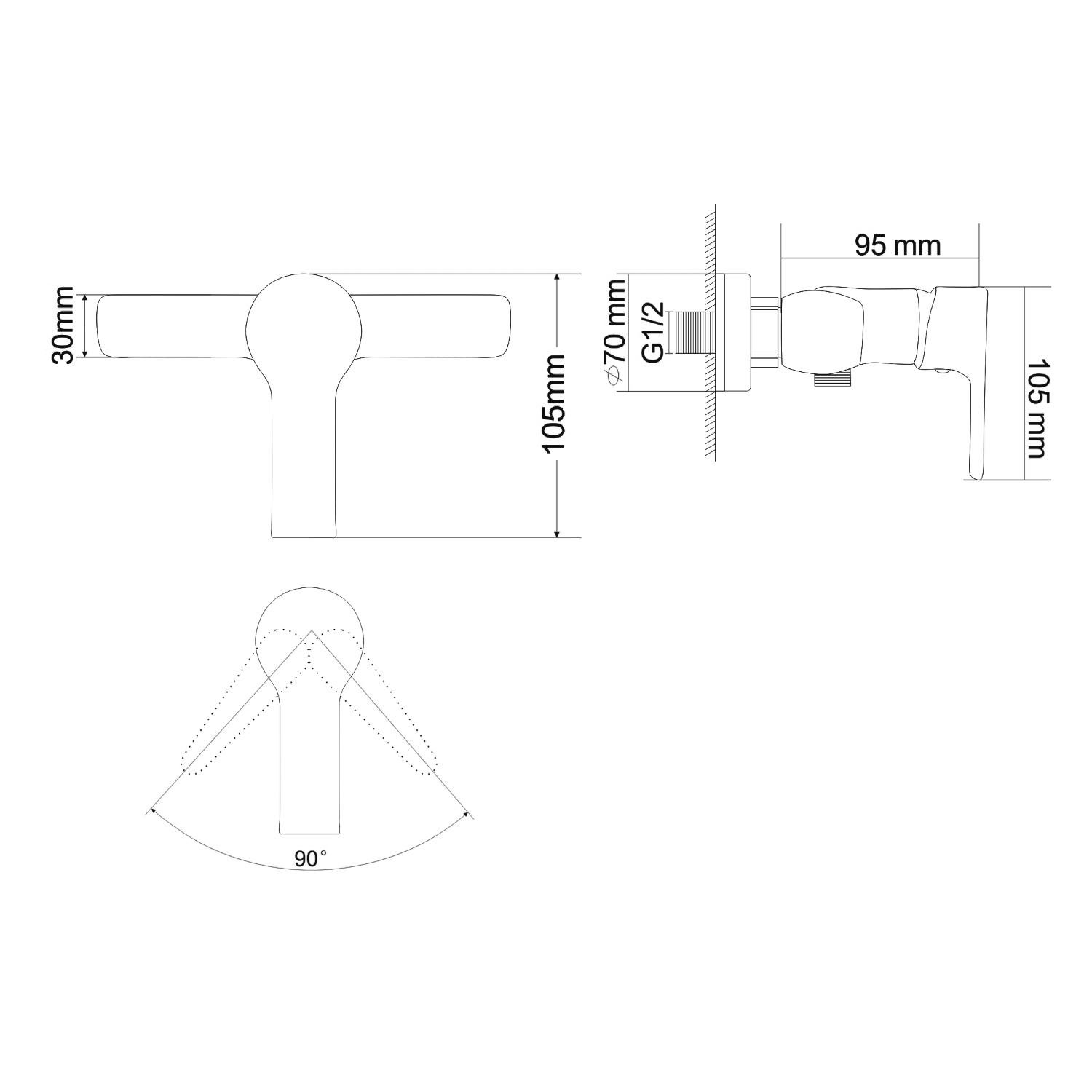 Смеситель для душа RJ DUCT RBZ079-5 Хром (125607) - фото 2