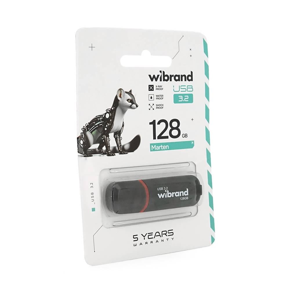 Флеш-накопичувач Wibrand USB 3,2 Gen1 Marten 128GB Black (35194)