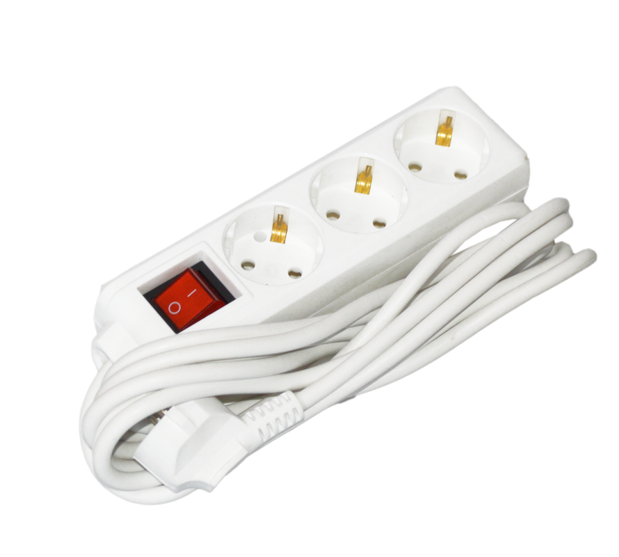 Подовжувач з вимикачем UEC STANDART 3 м 3 гнізда 2Р+PЕ IP20 (WYP10-16-03-03-GS-NU)