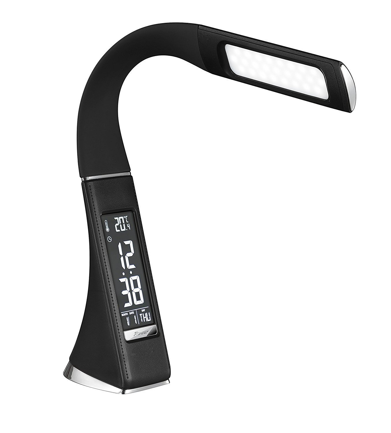 Настольная лампа Lightrich T-158 c часами и термометром, Black - фото 5