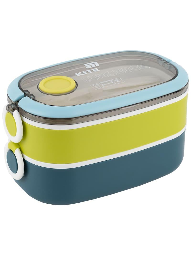 Ланчбокс KITE подвійний з наповненням 1600 мл Синій (K25-1181-2)