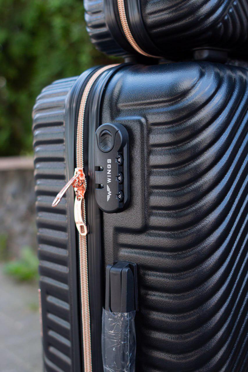 Валіза пластикова Wings WN-01 середній Чорний (11880016) - фото 4 Валіза пластикова Wings WN-01 середній Чорний (11880016) - фото 4