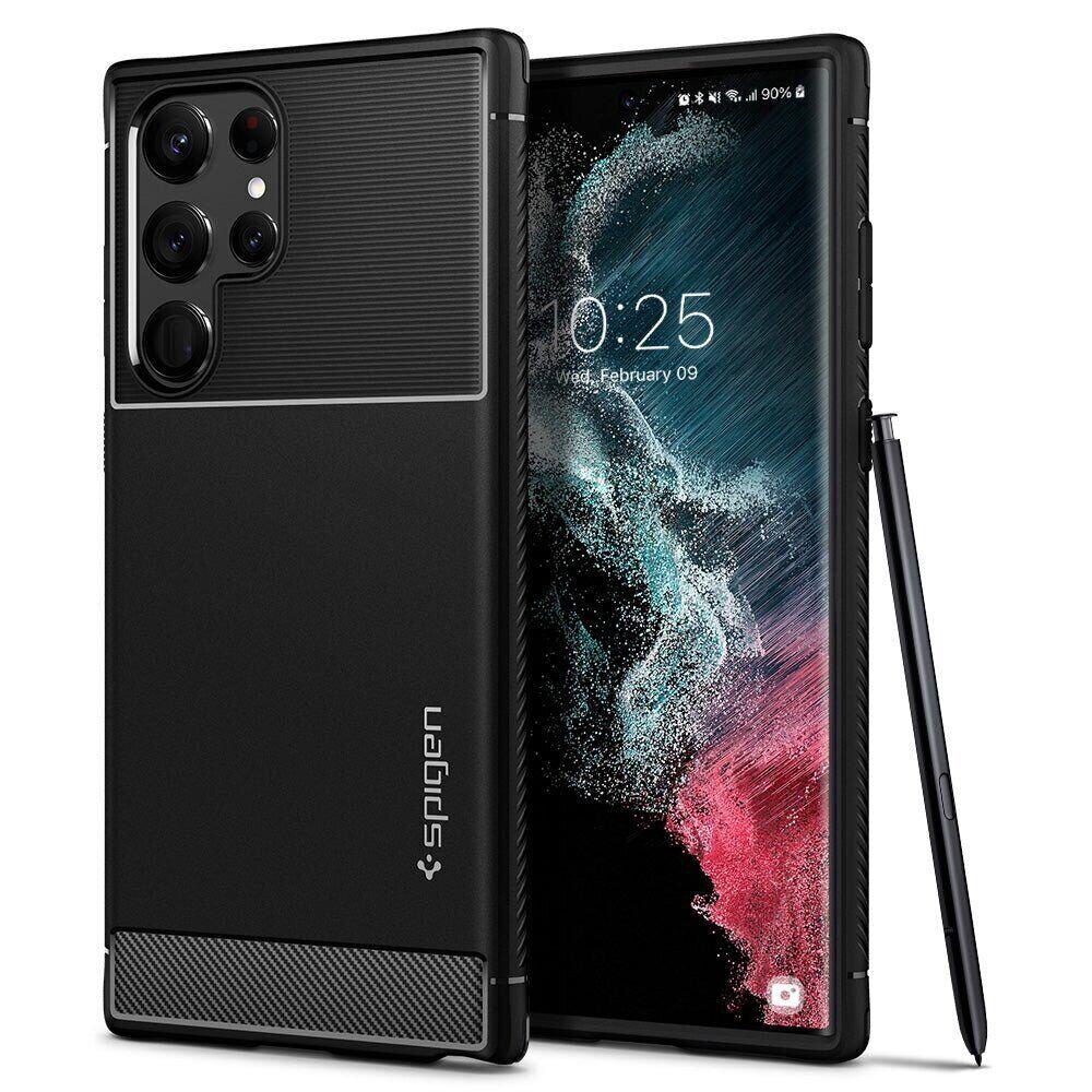 Чехол Spigen Rugged Armor для Samsung Galaxy S22 Ultra S908 Matte Black (ACS03914)