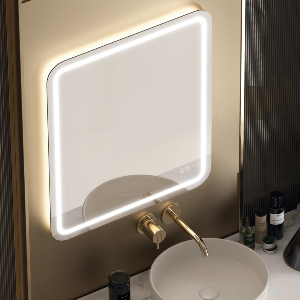 Зеркало для ванной комнаты Aqua PooL Ibiza 88-Ibz80s70-CWDd с LED-подсветкой 80x70 см (32306375)
