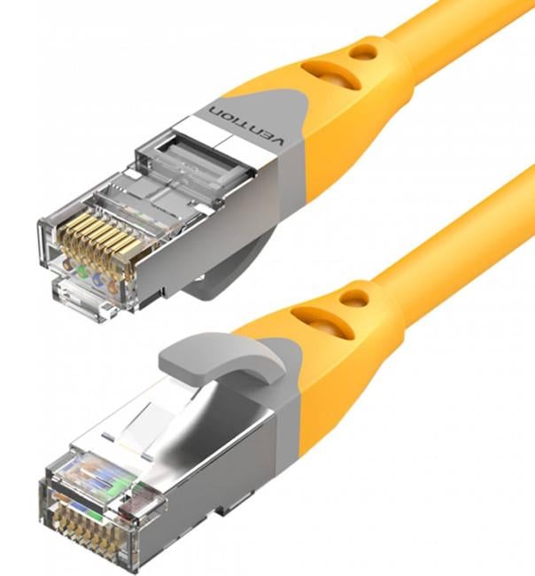 Кабель Vention Cat.6A SFTP RJ45 ПВХ Желтый (IBHYF)