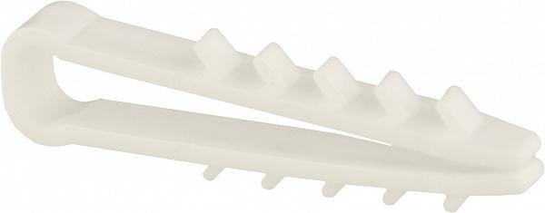 Дюбель-хомут АСКО-УКРЕМ 6x4 мм для плоского провода полиэтилен 100 шт. Белый (6939)