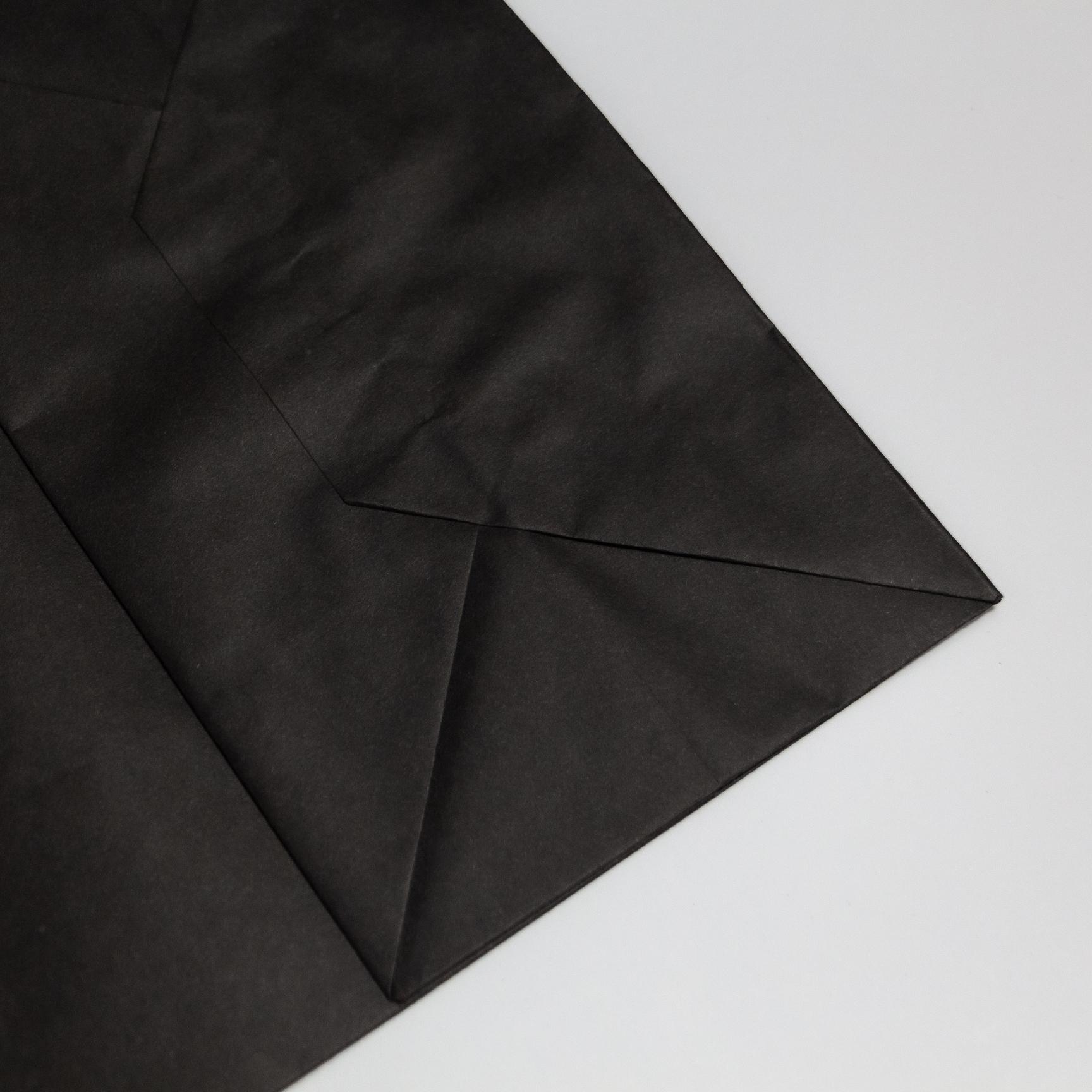 Пакет крафт з крученими ручками маленький 50 шт. 150х90х240 мм Чорний - фото 4