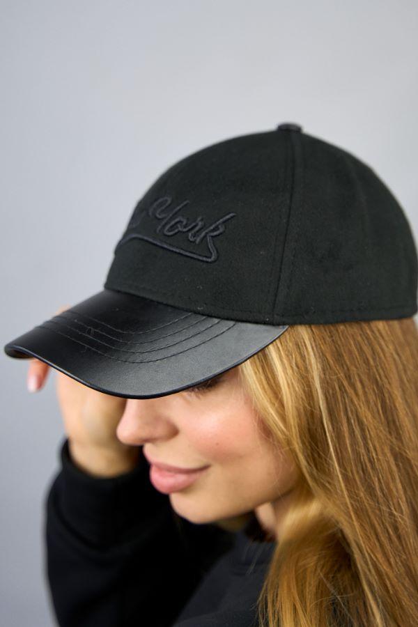 Бейсболка унисекс Braxton New York 6102-7 с кожаным козырьком кашемировая Черная (2490429492) - фото 2