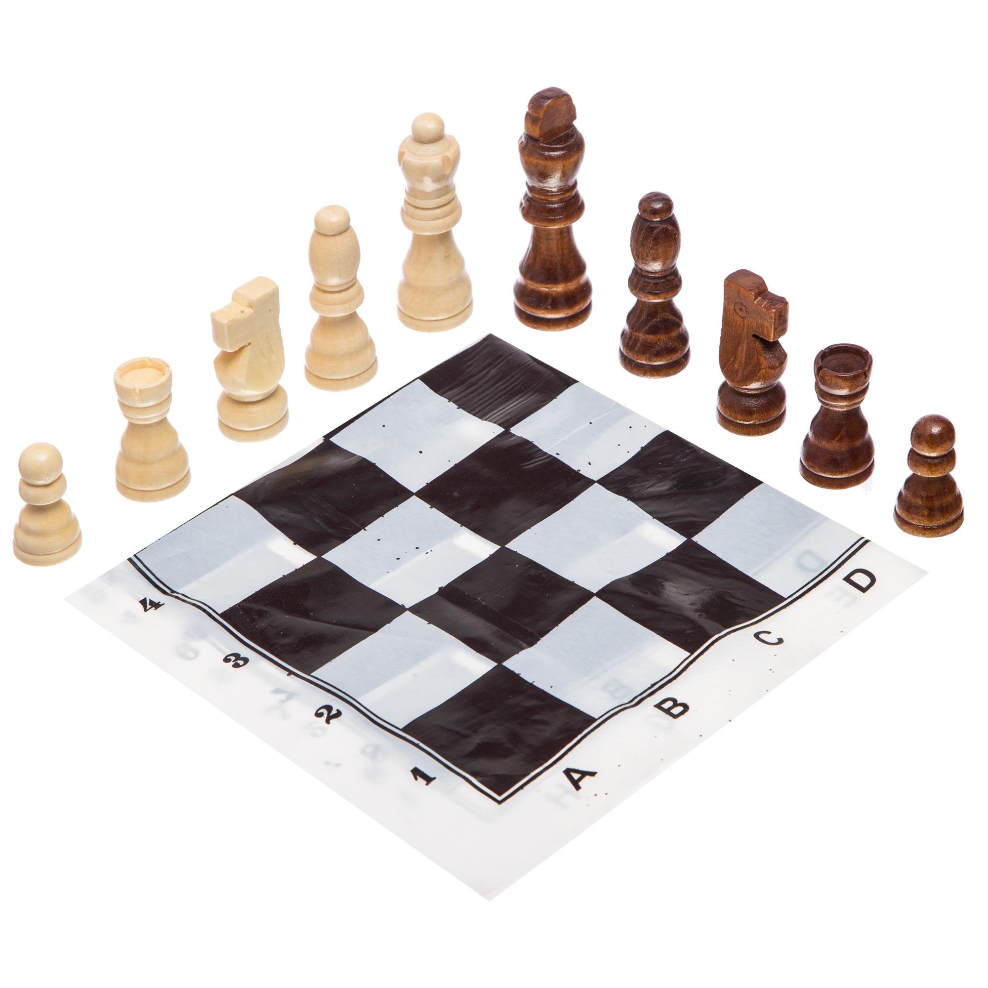 Фигуры шахматные с полотном SP-Sport 7,8 см Дерево (300P) - фото 1