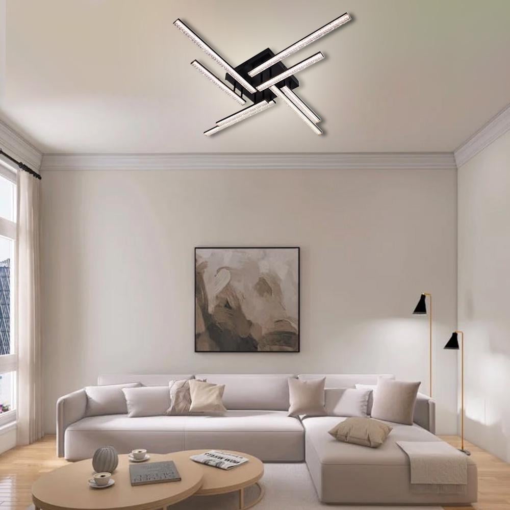 Люстра світлодіодна ESLLSE LINE 8L 76 Вт 955x955x125 мм Чорний (10550) - фото 7