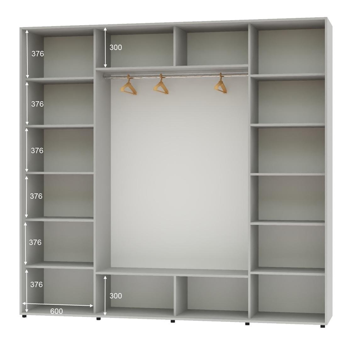 Шкаф-купе трехдверный Алекса ШК-05 ДСП 240х60х220 см Серый - фото 2 Шкаф-купе трехдверный Алекса ШК-05 ДСП 240х60х220 см Серый - фото 2