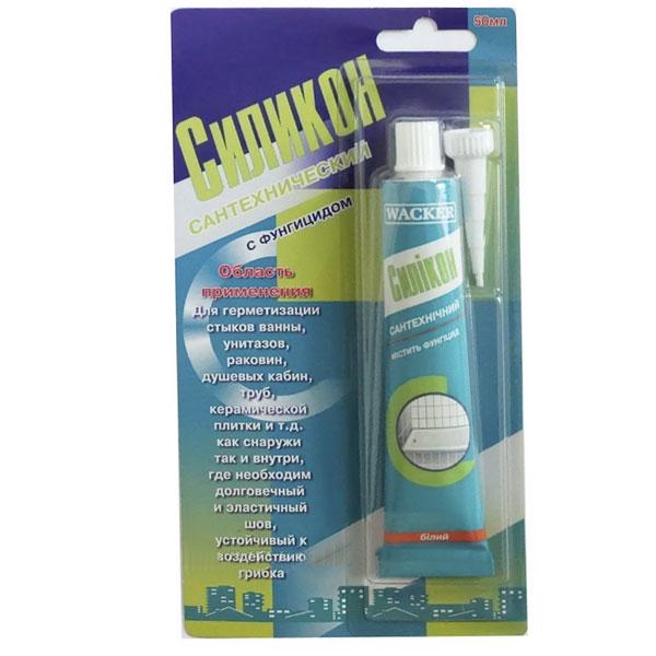 Силікон сантехнічний антибактеріальний WACKER 50 мл Прозорий (115752) - фото 1