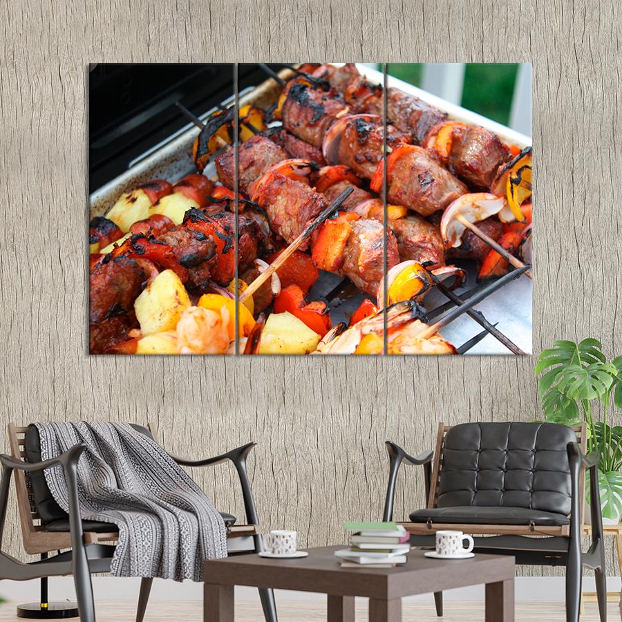 Настенний декор Сочный шашлык и запеченные овощи 78x48 см (A260-3)