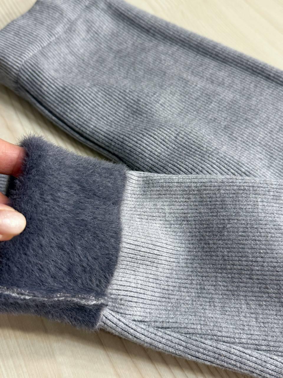 Лосини жіночі A-N 6126-6161 теплі в рубчик на хутрі ангори OS Сірий (5587) - фото 2 Лосини жіночі A-N 6126-6161 теплі в рубчик на хутрі ангори OS Сірий (5587) - фото 2