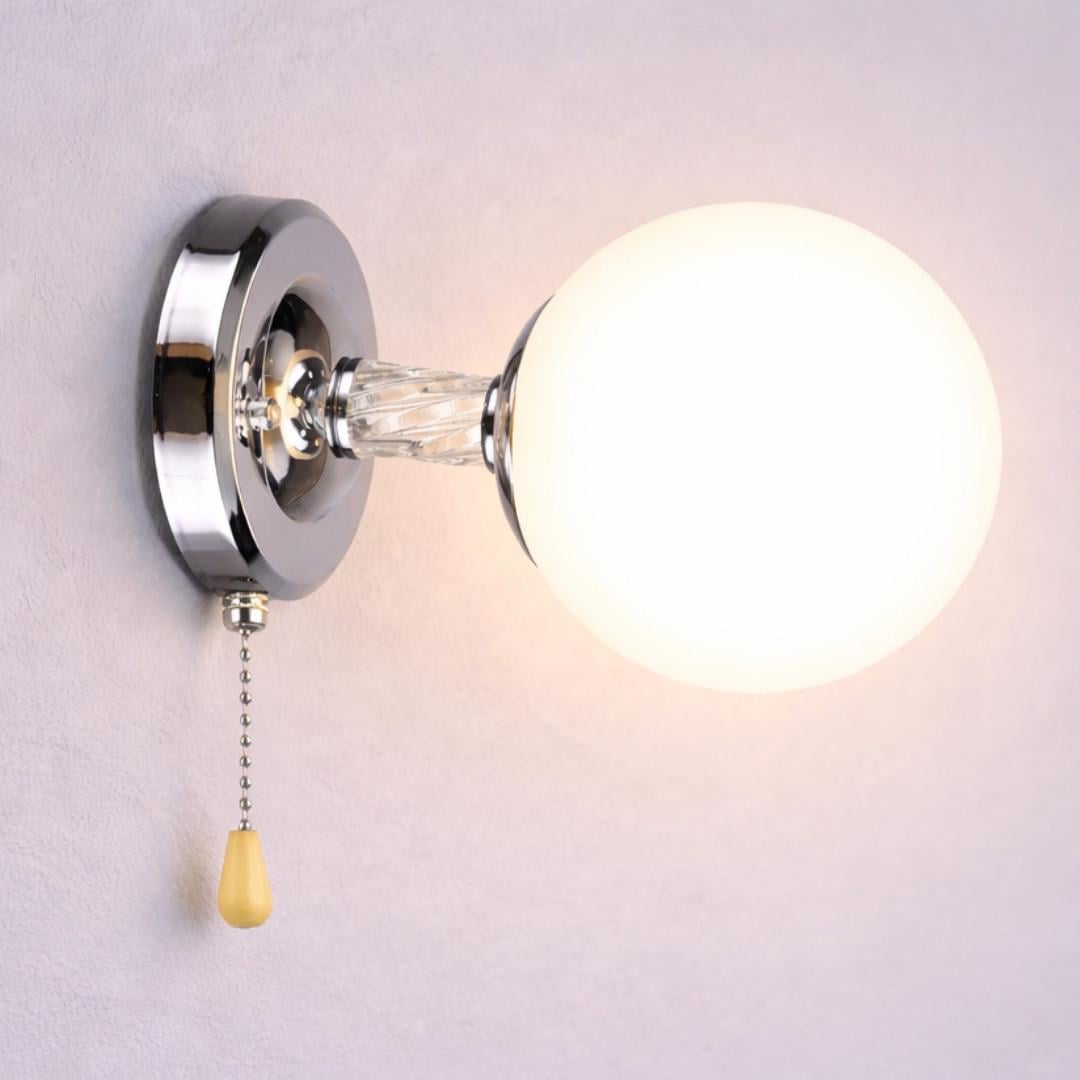 Бра Valeso со сферическим плафоном под одну лампу Е27 Хром (B K2342/1W CH)