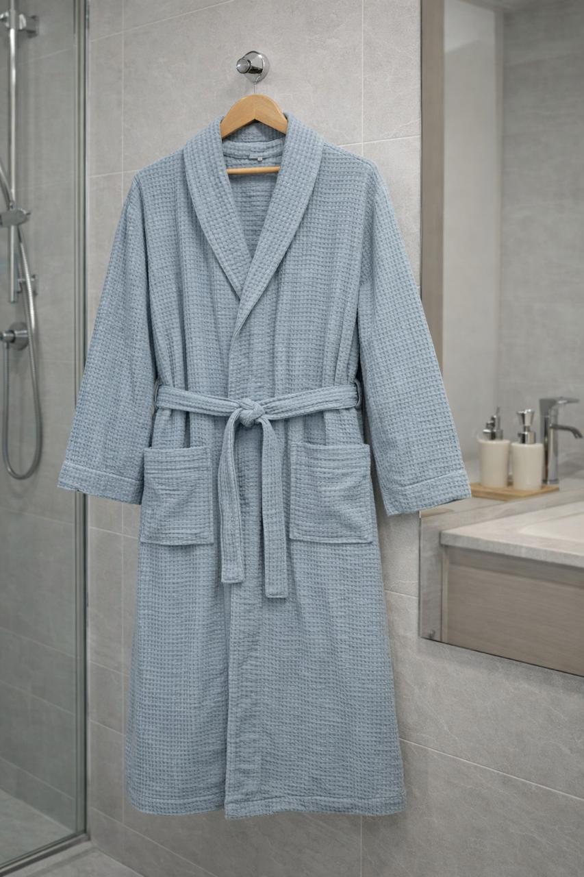 Халат унісекс вафельний L Сірий (1127)