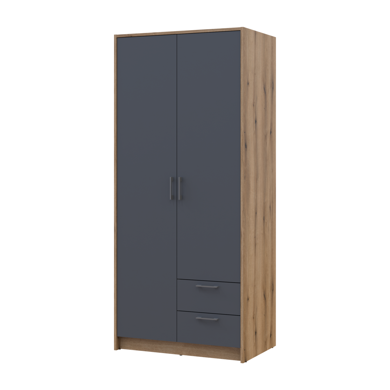 Шкаф для одежды распашный Doros Ронди 2ДСП 82х52х195 см Дуб Артизан/Графитовый (80737804)