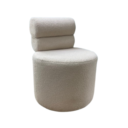 Пуф з подвійним підголовником Snail м'який 55x55x45 см Білий