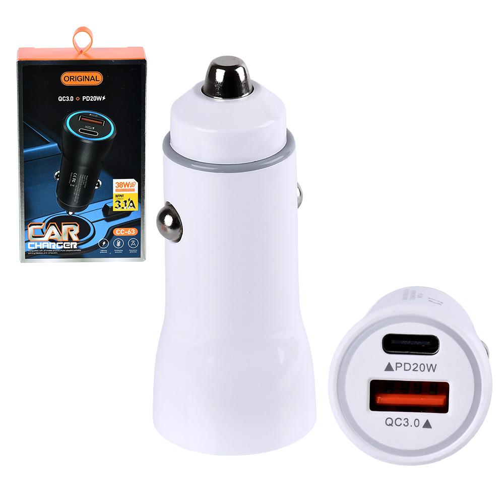 Автомобильное зарядное устройство для PD USB-C 20W/USB QC 3.0 WL-298 - фото 2 Автомобильное зарядное устройство для PD USB-C 20W/USB QC 3.0 WL-298 - фото 2