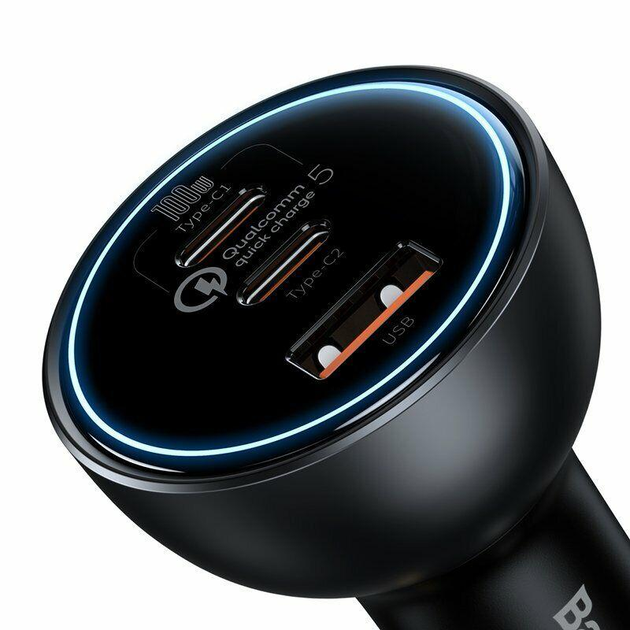 Зарядний пристрій автомобільний BASEUS Qualcomm QC 5 Technology Multi-Port Fast Charge Car Charger 160W USB+2Type-C (2i0-c4b) - фото 2 Зарядний пристрій автомобільний BASEUS Qualcomm QC 5 Technology Multi-Port Fast Charge Car Charger 160W USB+2Type-C (2i0-c4b) - фото 2