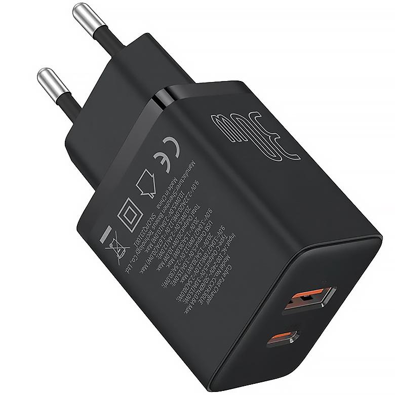 Зарядное устройство сетевое BASEUS Cube Fast Charger Type-C USB 30W Black (P10111404113-00)