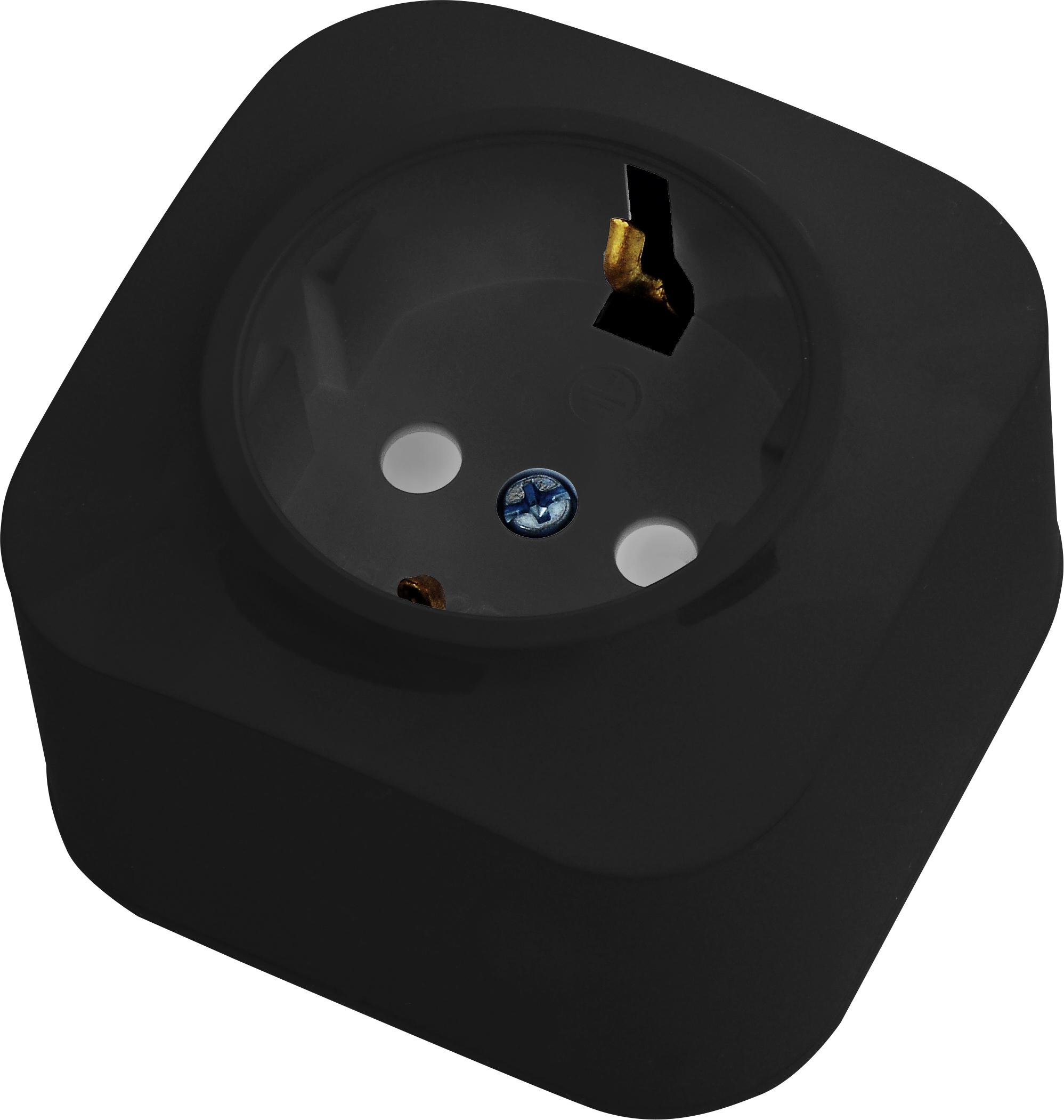 Розетка одинарная накладная с заземлением HOROZ ELECTRIC Eva Черный (112-004-0001-020)