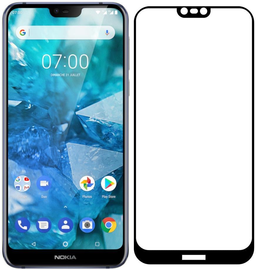 Защитное стекло Nokia 7.1 (на весь экран изогнутое) Black (08744-2B)