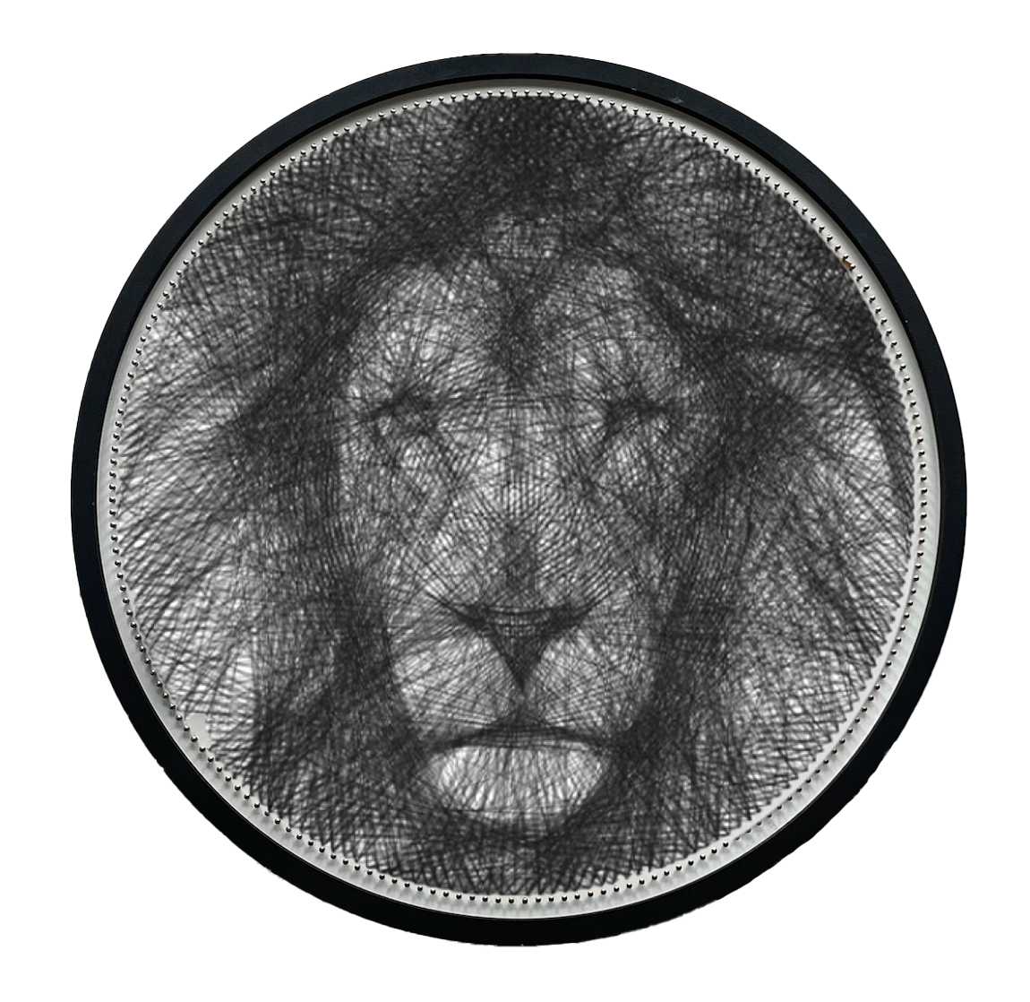 Картина нитками ArtLover String Art Лев с рамкой 50 см (AL-k20005)